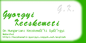 gyorgyi kecskemeti business card